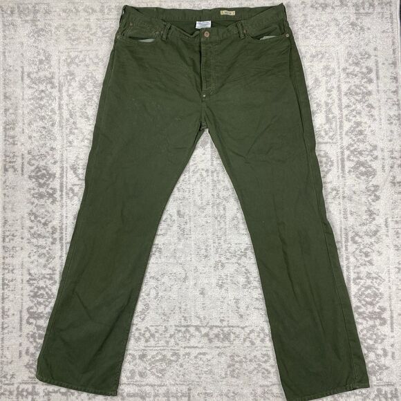 Polo Ralph Lauren Pants Men Green  Denim Button Fly Bootcut Pants Size 38x32 - Picture 1 of 7